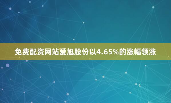 免费配资网站爱旭股份以4.65%的涨幅领涨